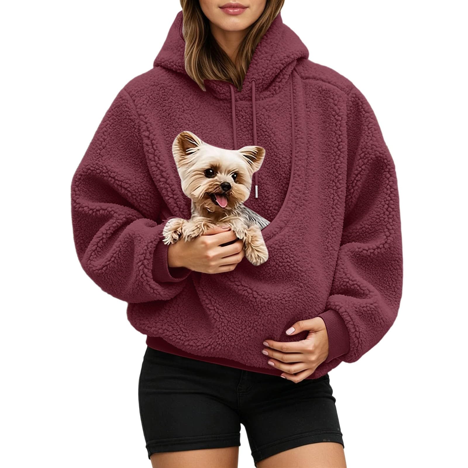 Pet Pouch Hoodie Oversized Pullover for Cats and Small Dogs