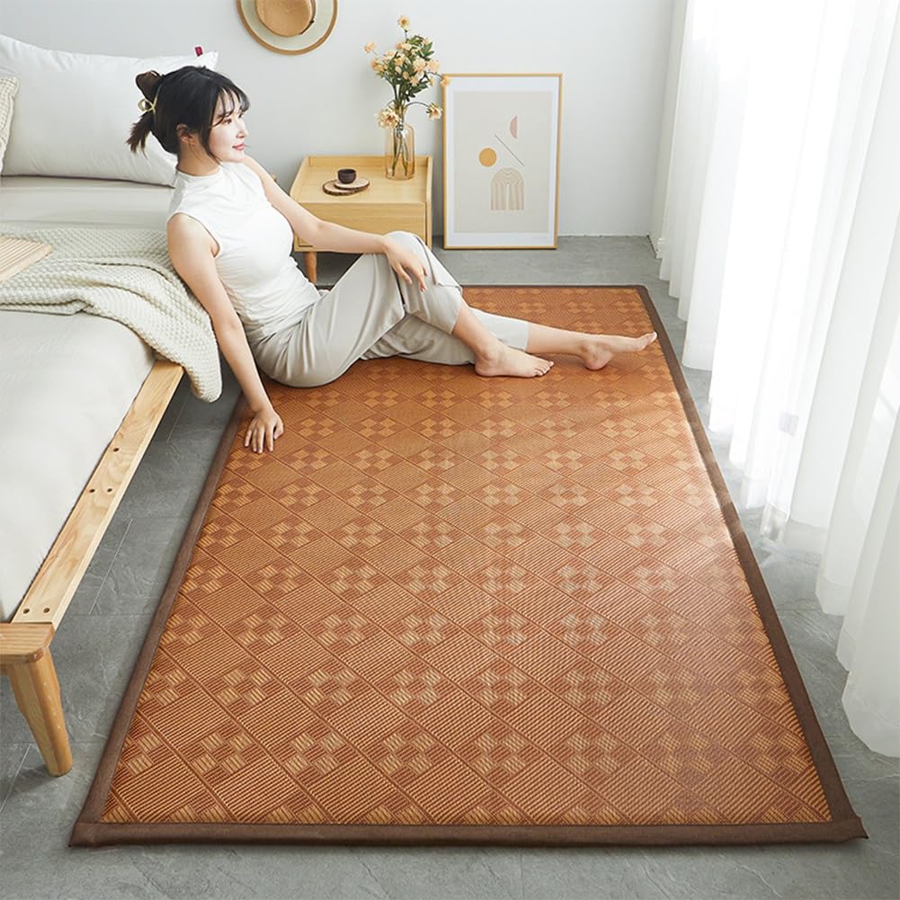 Amazon.co.jp: 日本のフロア布団マットレス、厚さ0.78インチの籐畳睡眠