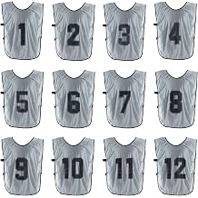 PATIKIL Soccer Training Vest, 12Pcs Team Sports Pinnies, 28In Grey