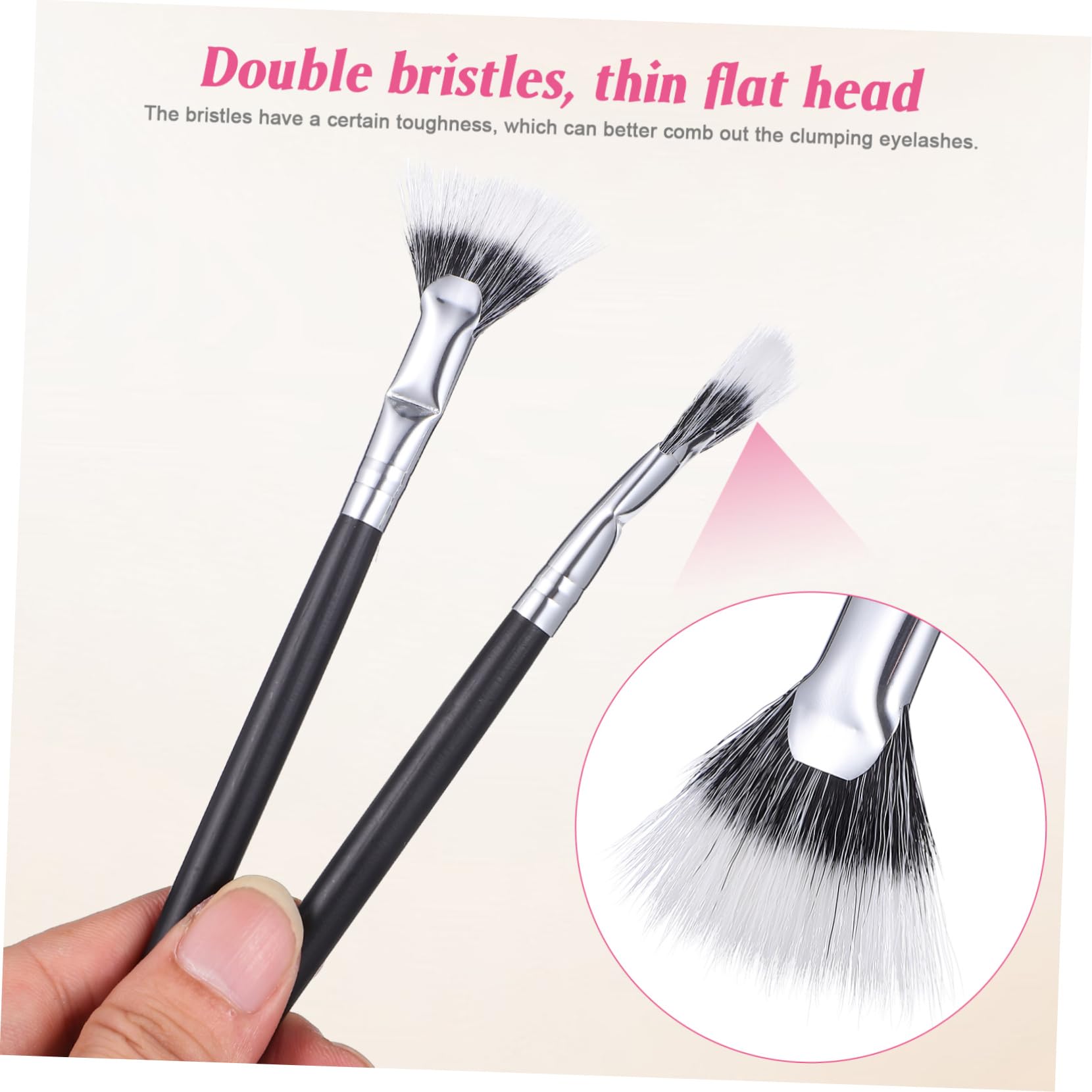 LIFKOME Fan Brushes 3pcs Eyelash Makeup Brush for Mascara Precision Lash Applicator for Extensions