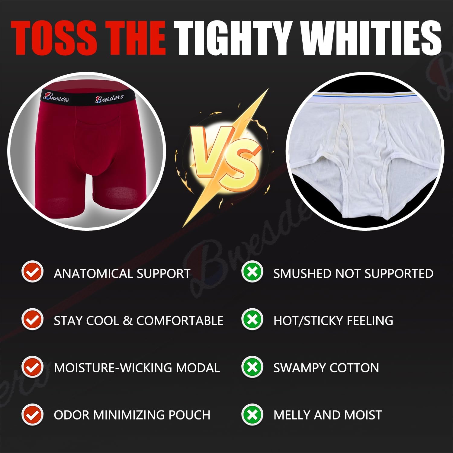 Men's Underwear Boxer Brief Cotton Regular Long Men 5 Pack, S M L XL XXL XXXL, Black/Grey/Blue/Green/Red - Image 5