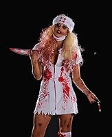 Vista 5 de Cuchillo de carnicero falso realista - Accesorio seguro de disfraz de Halloween para cosplay de zombis, asesino o hombre lobo (cuchillo)