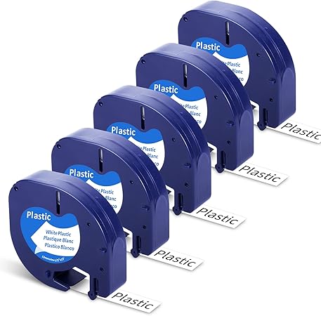 Nastro Per Etichette Dymo LetraTag - 12mm X 4m, Nero Su Bianco, 3 Rotoli