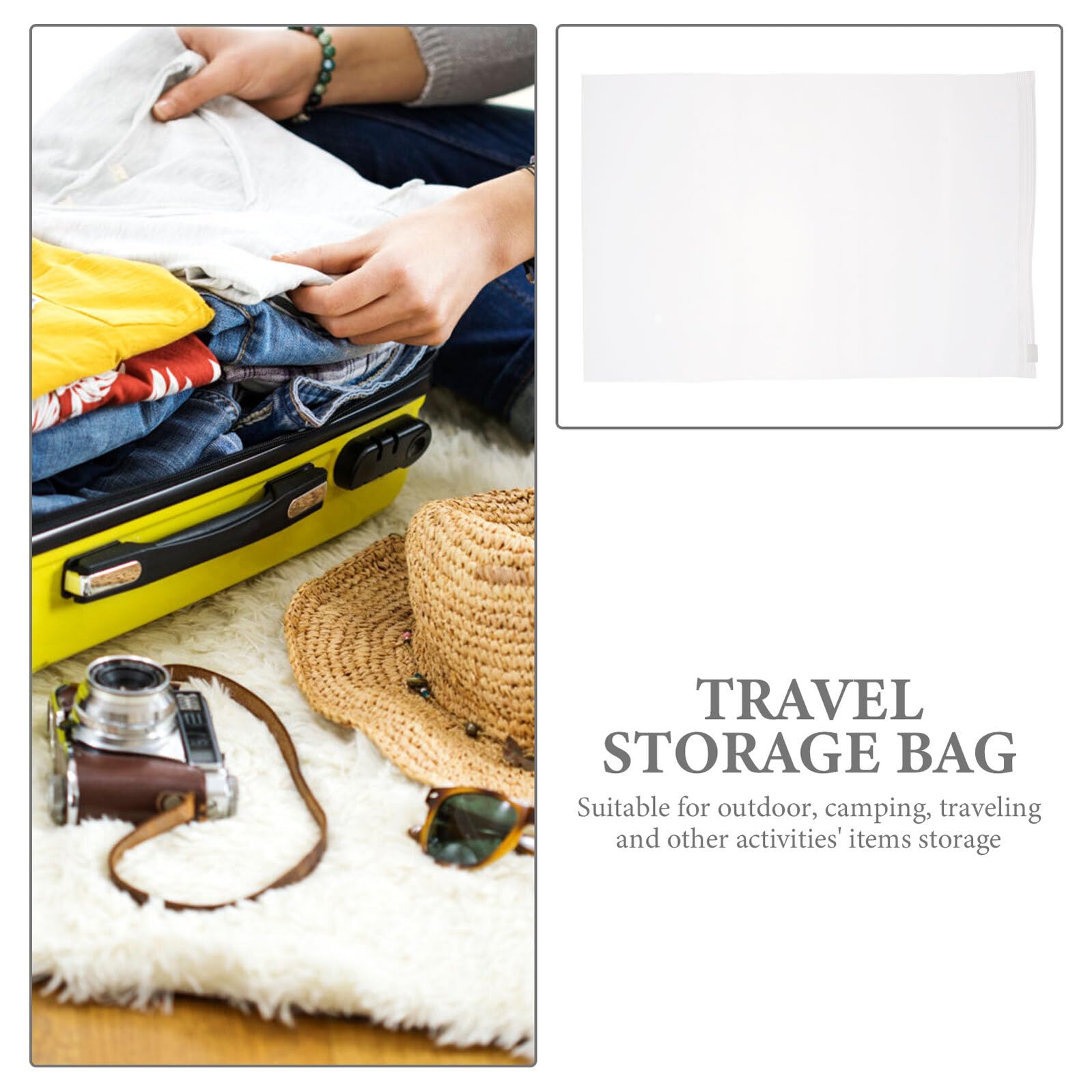 KOMBIUDA 100 Stück Reise Kleiderorganizer mit Kordelzug Transparente Aufbewahrungsbeutel aus 12 mikron Kunststoff Leichte Verpackungstaschen 20x30cm für Koffer und Kleidung