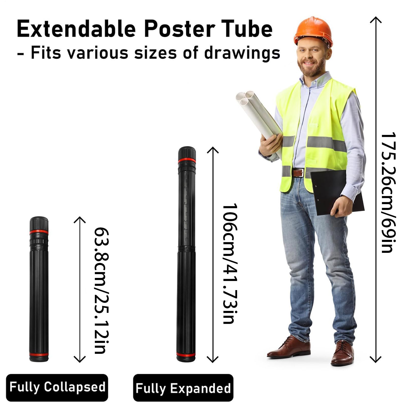 Support Télescopique Pour Affiche D'art, Tube Extensible Avec Sangle, Tube De Transport D'art