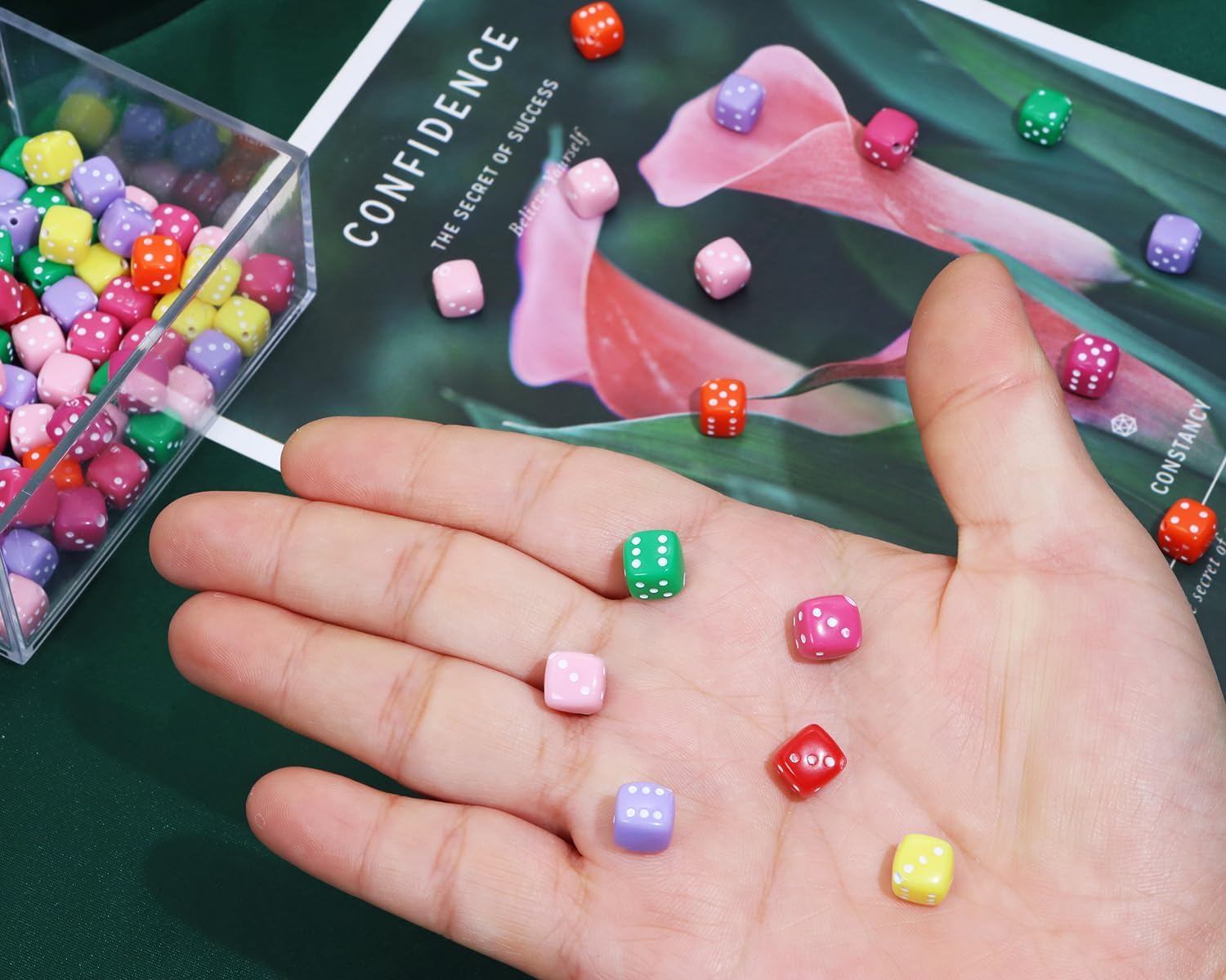 Tupalizy 8mm Acrylic Dice Beads Mini 5 Sided Dice Charms for Bracelets Jewelry Making Keychain Necklaces Earrings DIY String Crafts Board Games Classroom Family Party Gifts,100PCS - Image 4