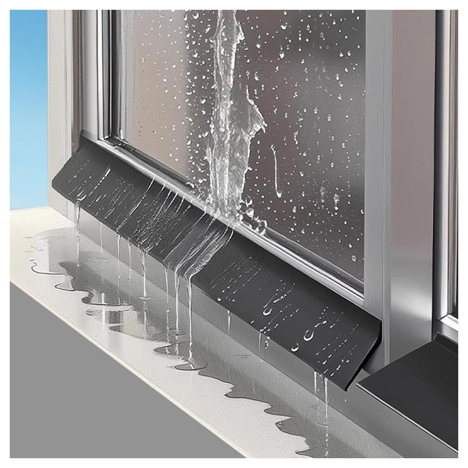 Burlete para ventanas de caucho duradero con protección impermeable superior