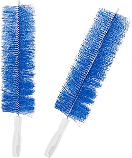 CREATCABIN 2Pcs Bendable Fan Duster Fan Cleaner Brush Blue Nylon Multifunctional Reusable Washable Flexible Microfiber Head Dust Collector Cleaning Brushes for Ceiling Fans Curtains Cars 15.8" x 3.2"