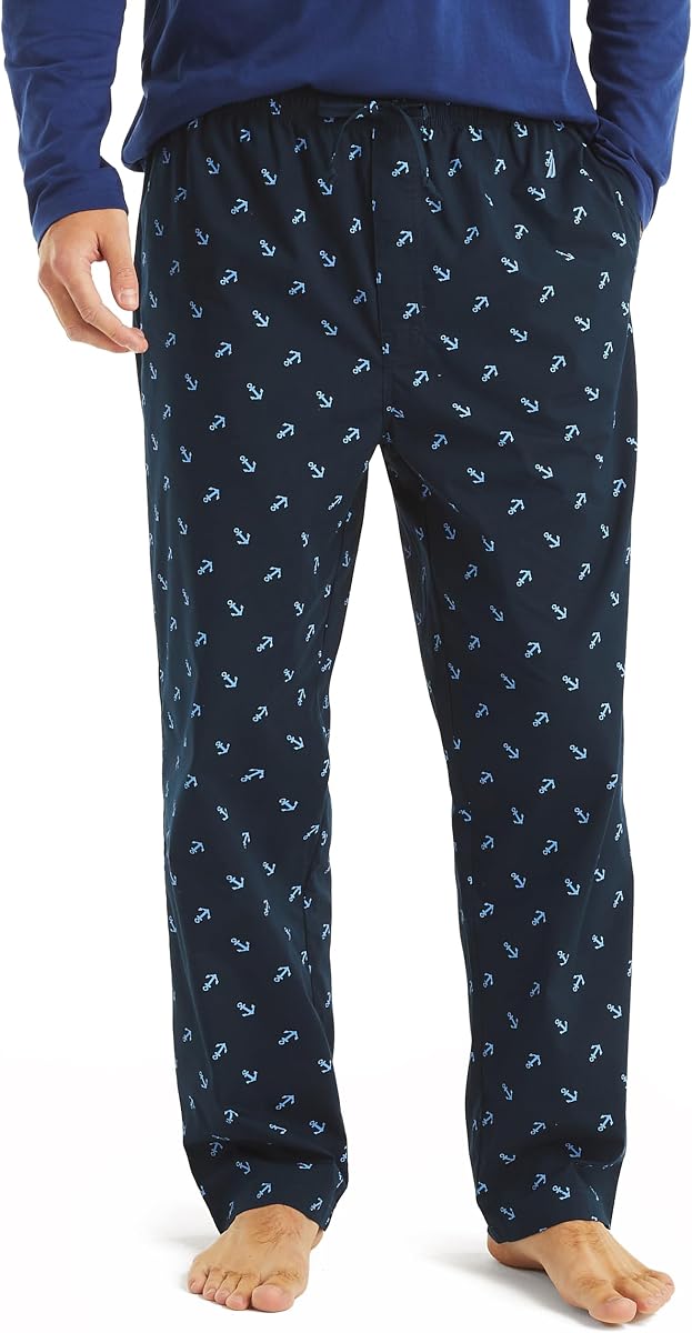 Nautica Pantalón de dormir de popelina estampado de fabricación sostenible Nautica para hombre