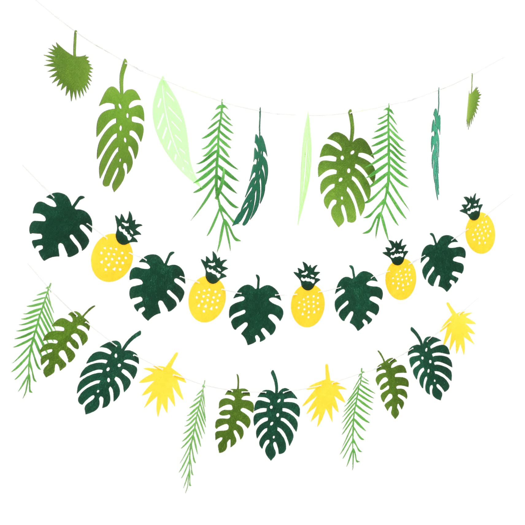 BESTonZON 3sets Ghirlande Per Hawaiane Decorazioni Estive Riutilizzabili Striscioni e Ananas Per Compleanni e Anniversari