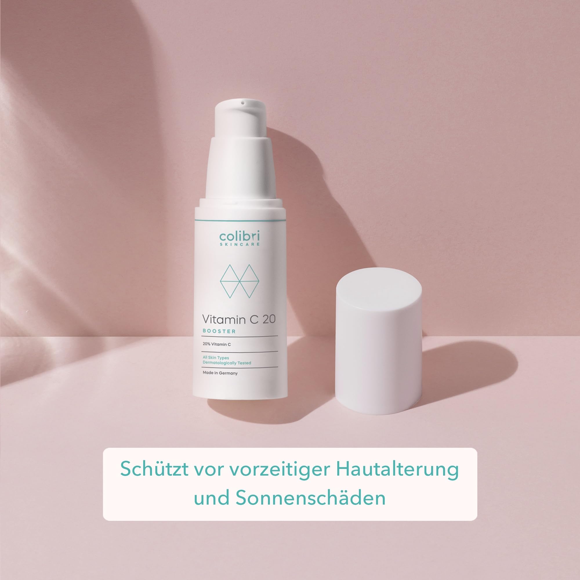 colibri skincare Vitamin C20 Booster 30ml - hochdosierte Gesichtspflege wirkt Pigmentflecken, feinen Falten und Sonnenschäden entgegen - Vitamin C Serum Gesicht - Anti Aging Serum