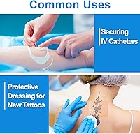 Vista 4 de LotFancy 15 vendajes de película transparente de 4 x 4 3/4 pulgadas (3.9 in x 4.7 in), cinta de vendaje a prueba de ducha para natación