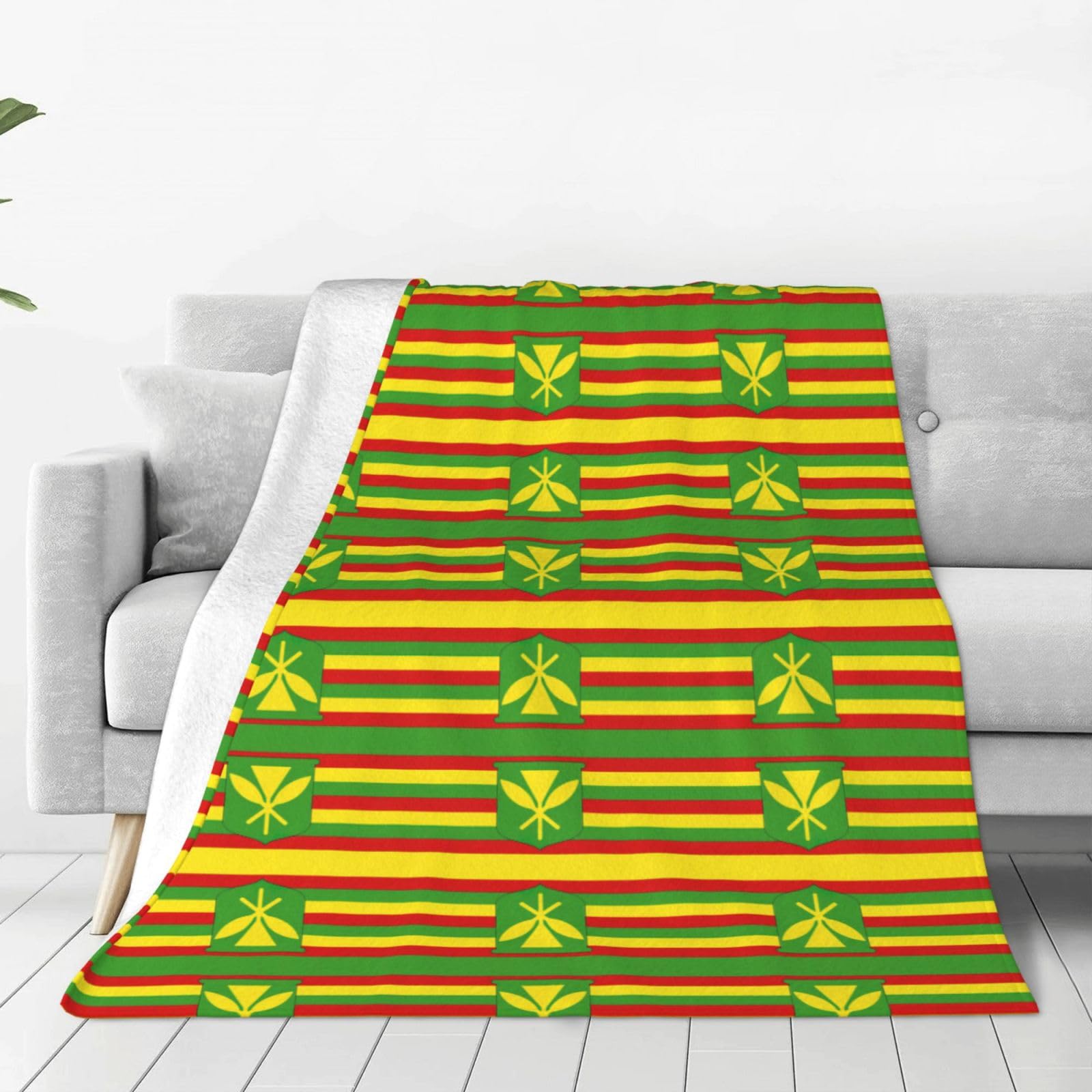 Couverture en flanelle drapeau hawaïen pour lit et canapé