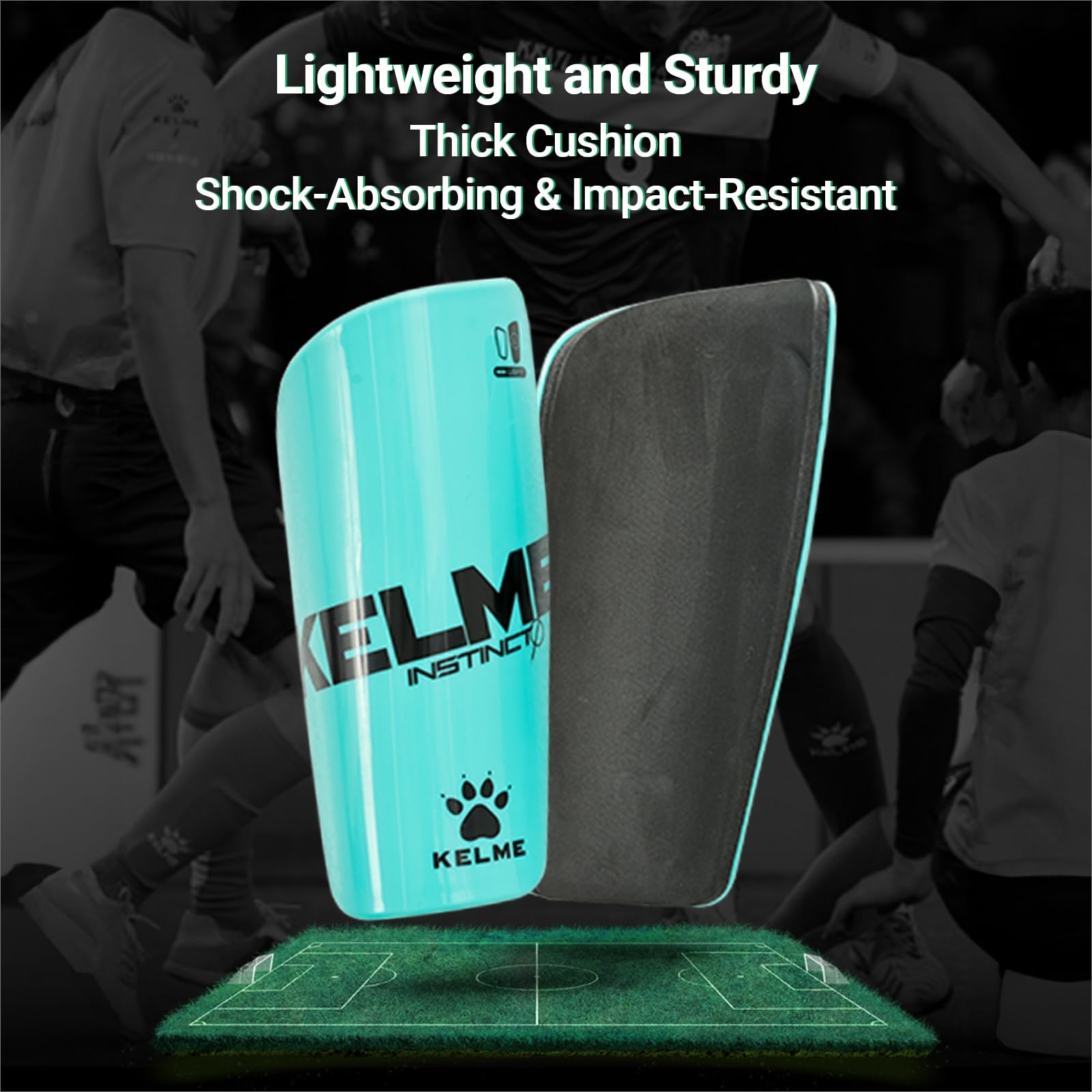 KELME Soccer Shin Guards,Lightweight Shin Pads,Cushion Protection Reduce Shocks and Injuries for Kids Adult