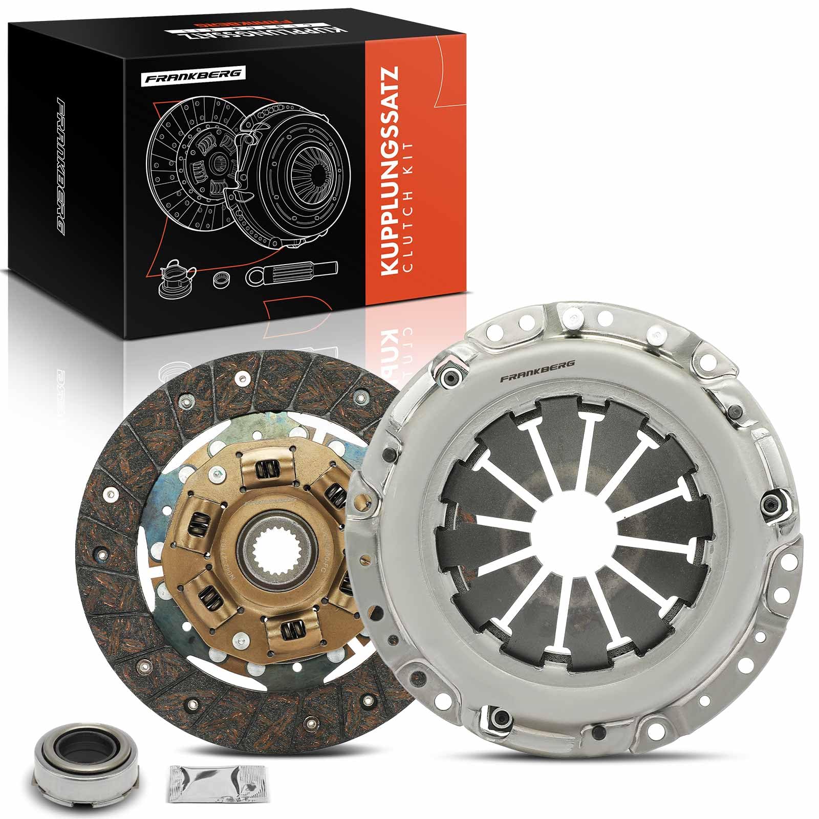 Frankberg Zestaw sprzęgła z łożyskiem ślizgowym, kompatybilne z samochodem terenowym Jimny, zamknięte, FJ 1,3 l 2001 - dzisiaj Jimny SUV SN 1,3 l 1998-Dzisiaj Replace # 22100-83020