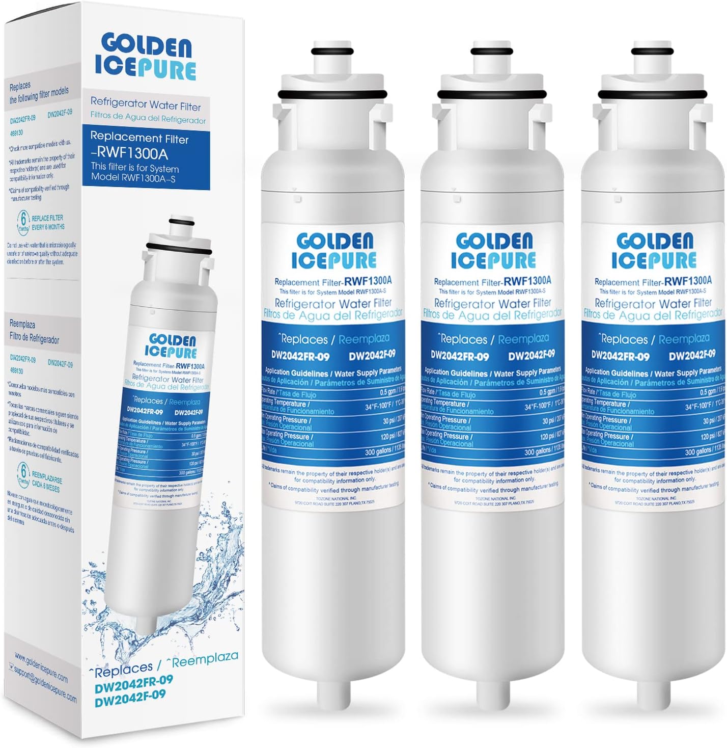 GOLDEN ICEPURE DW2042FR09 Aqua Crystal Water Filter