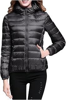 Puffer Jacket Womens Packable Puffy Coats Down Hood Jacket