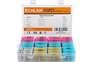 ECNLAN Heat Shrink Butt Connectors Kit - 350PCS Wire Connectors