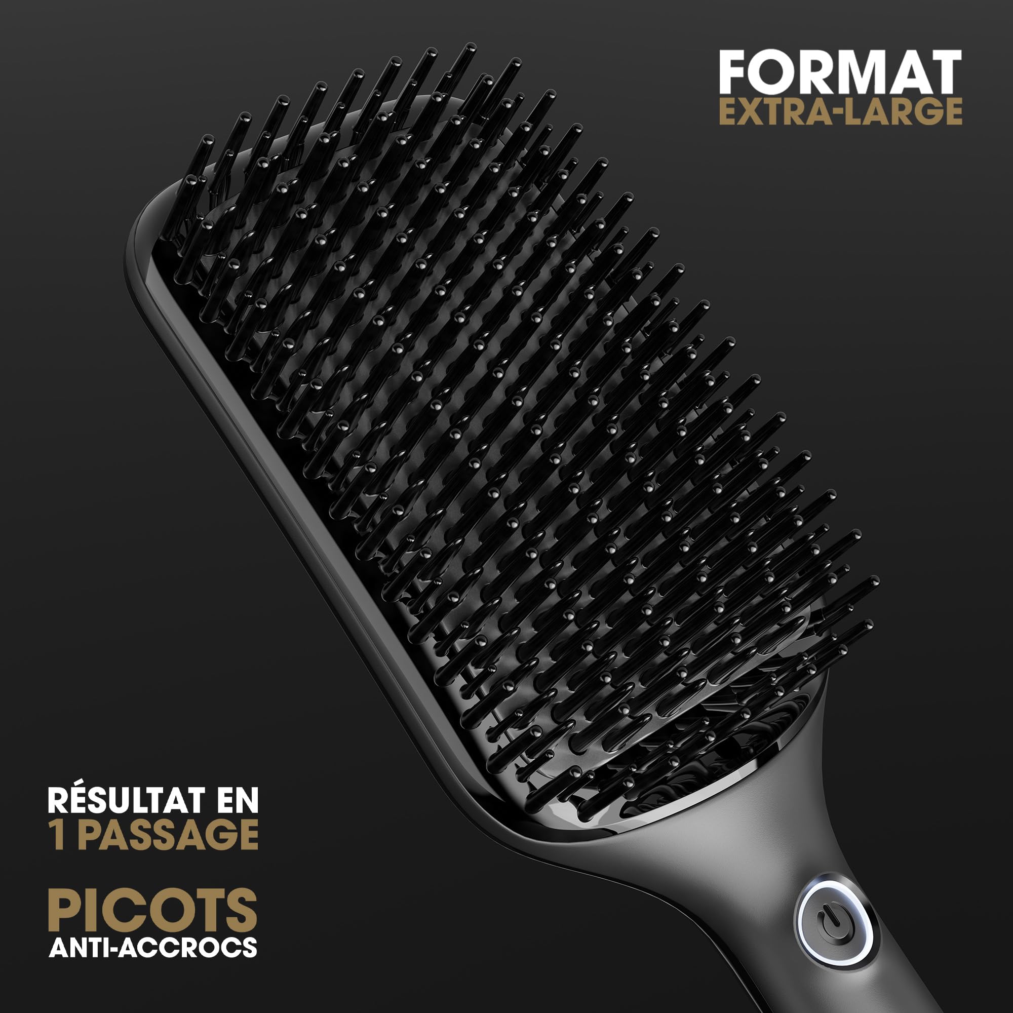 ghd glide+ max Smoothing Hot Brush w kolorze czarnym – szybkie i proste, ultra gładkie rezultaty – do długich, grubych i kręconych włosów