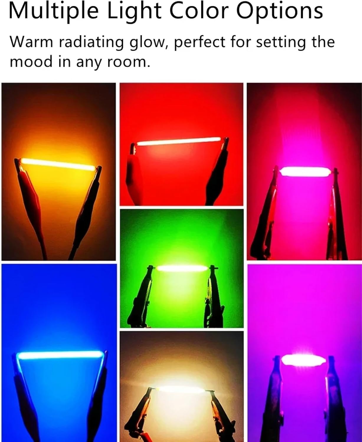 10pcs COB LED Filament DC 3V - Multi-Size (18.5-64mm) DIY Lighting Kit, 8 Colors DC3V-18.5mm Blue