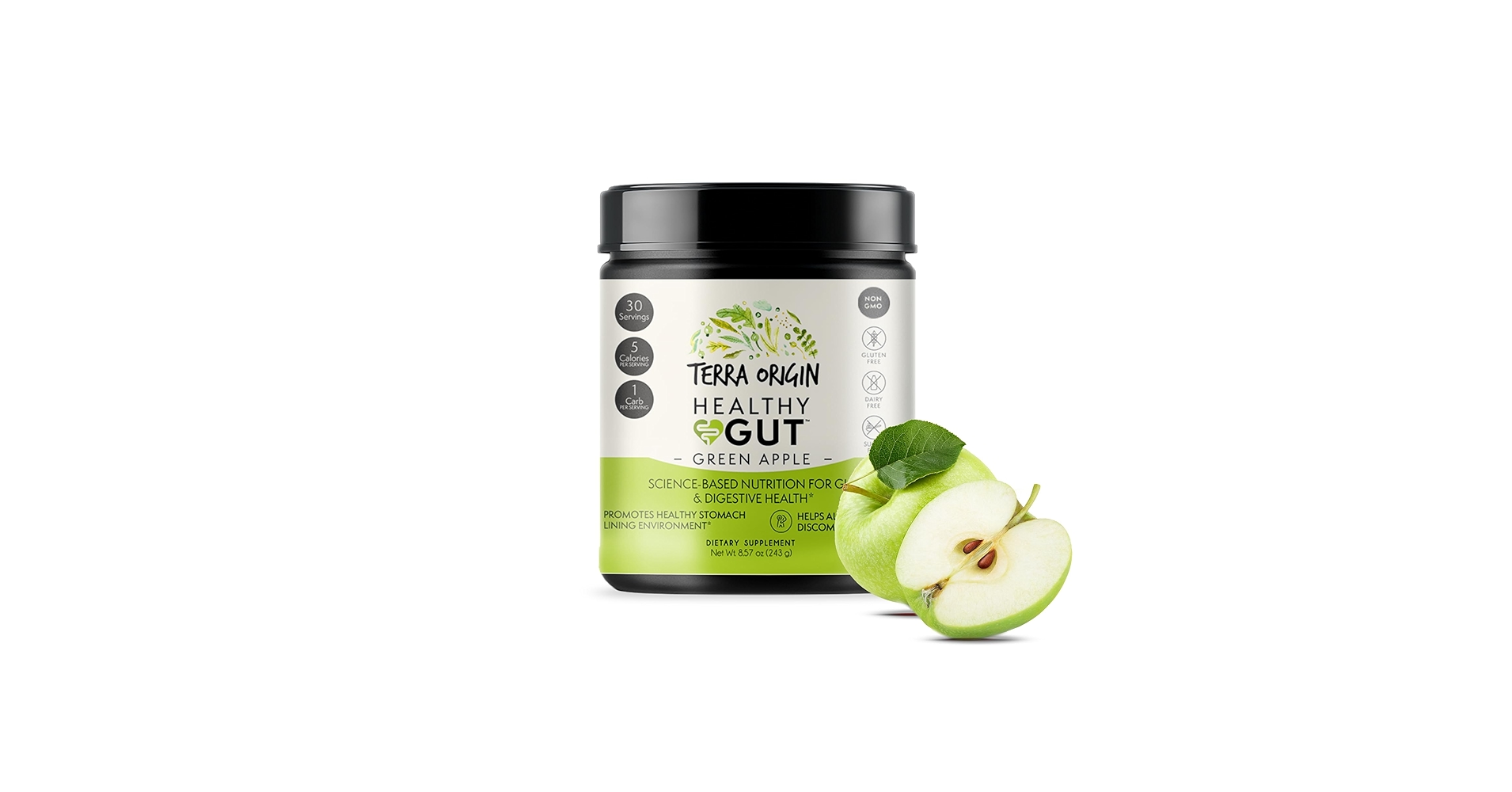 Amazon.com: Healthy Gut Green Apple | 30-Servings with L