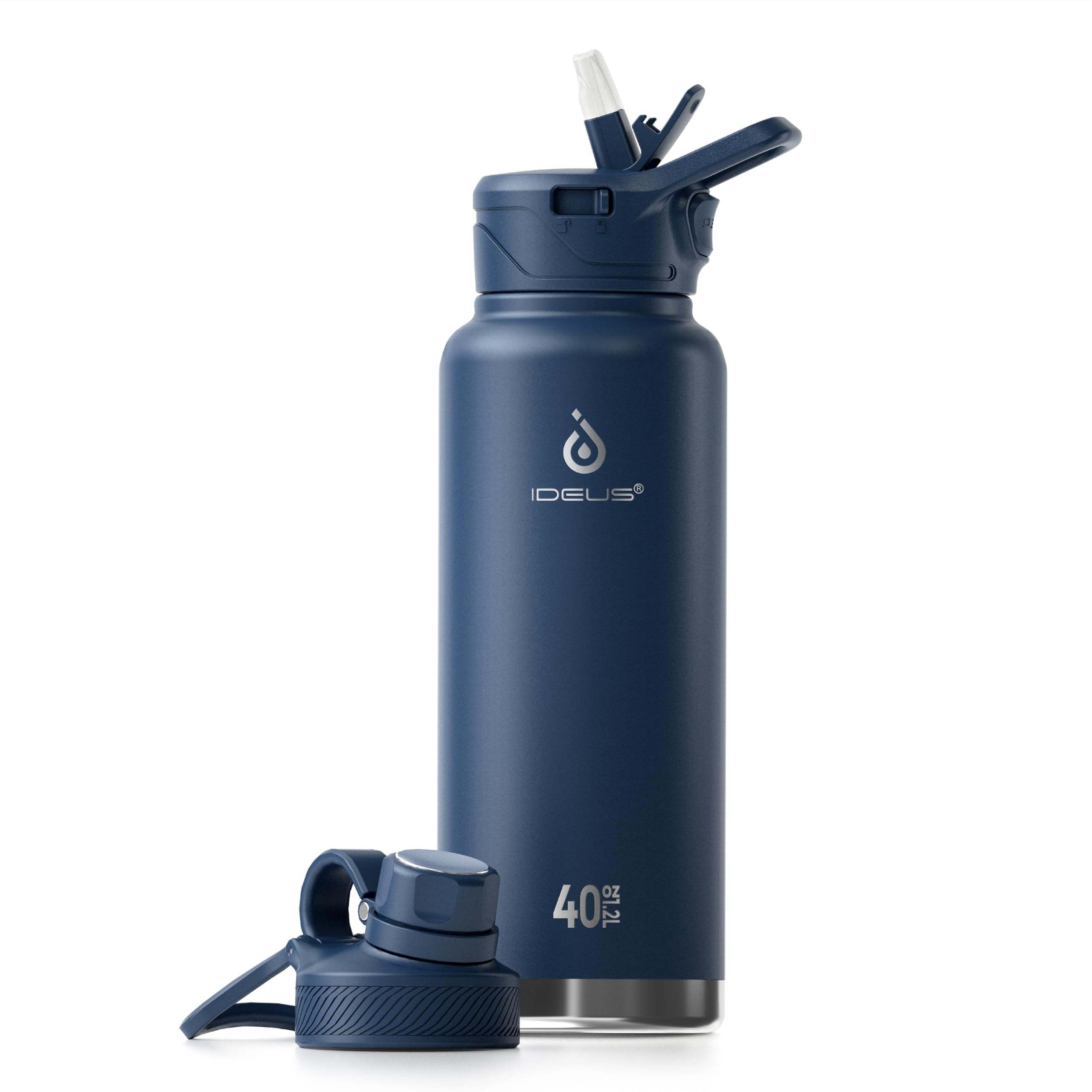 IDEUS Vacuum Insulated Water Bottle 1140ml/40oz, Leak-Proof Stainless Steel Water Bottle, Double Wall Flask