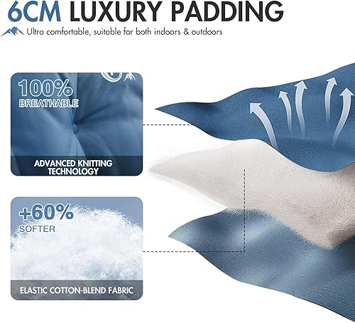 Miniatura 4 de Portal Silla de campamento acolchada de gran tamaño, silla plegable resistente con portavasos y bolsillo lateral, soporta 330 libras, para