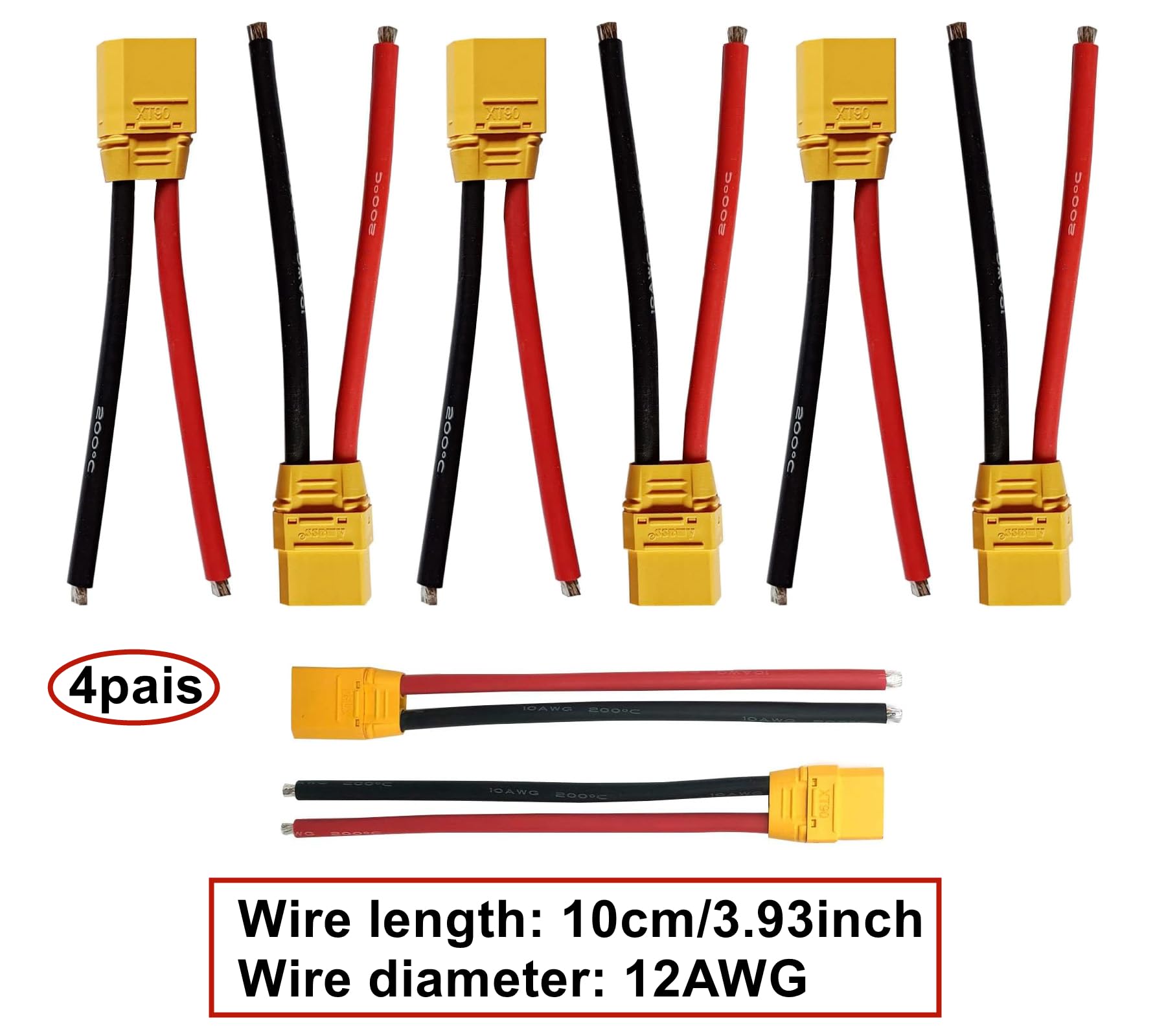 3 Coppie Senza Fili XT90 A Spina Traxxas Femmina Maschio - Foto 9