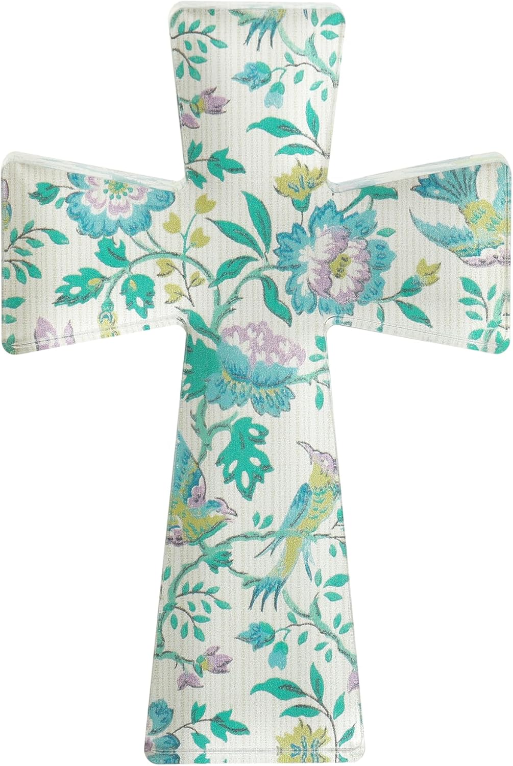 NIKKY HOME Acrylic Standing Cross, Small Clear Glitter Religious Decor for Tabletop, Modern Christian Faith Home Accessory for Shelf, Desk Vanity Inspirational Gift