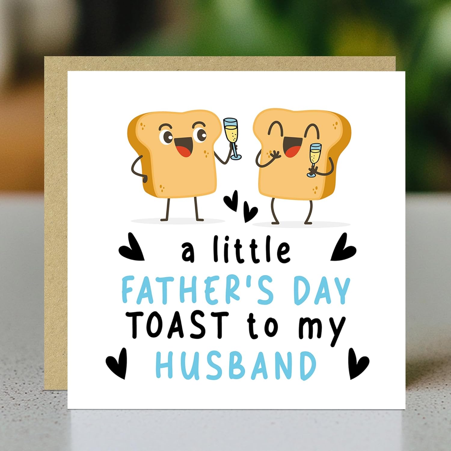 RED OCEAN Fathers Day Card For Husband Happy Father's Day Card From Wife 145x145mm With Kraft Envelope Humourous Joke Cards For Husband