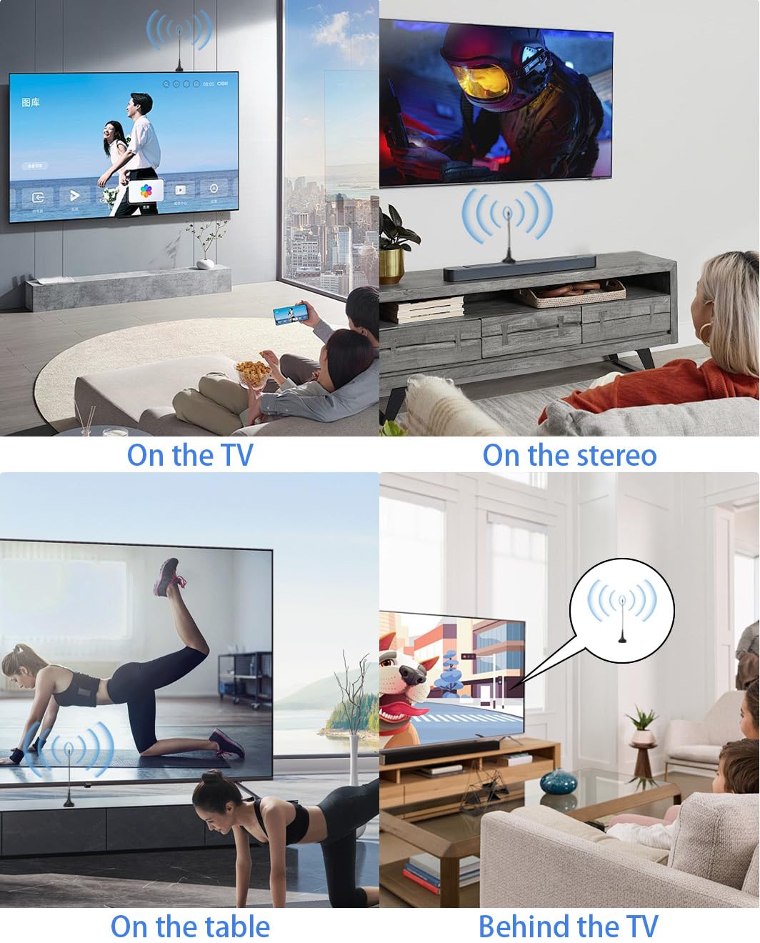 Vecys Mini DVB-T Antenne Intérieur 2 dBi avec Base Magnétique Antenne TV Intérieure Amplifiée 50 Miles RG174 Câble Coaxial de 3m/9.84ft pour Appareils DVD DVB-T