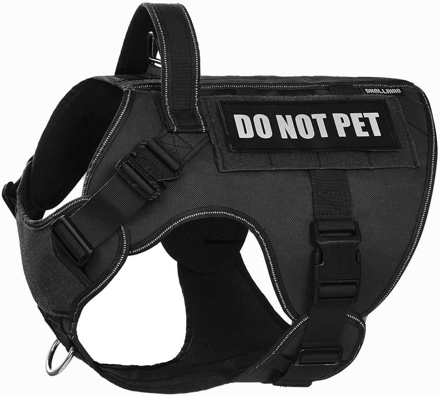 DNALLRINO Tactical Dog Harness, 2X Lightweight Metal