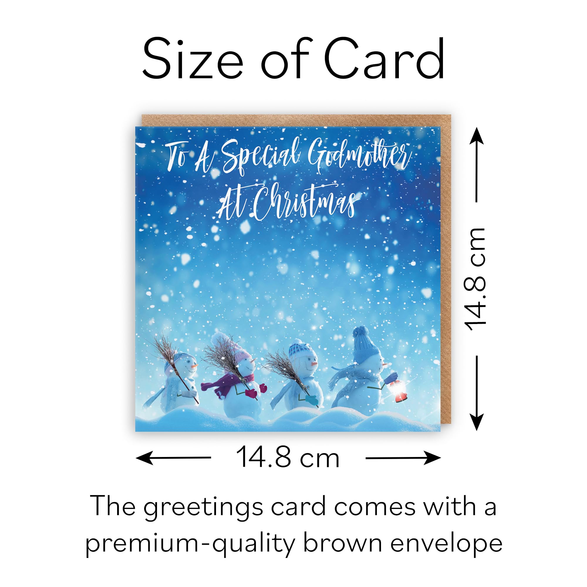 Hunts England - Godmother Christmas Card - To A Special Godmother At Christmas - Snow People Collection - Fun Card - Image 4