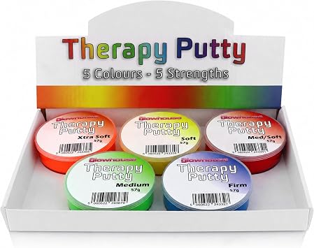Therapy Putty Set of 5 Extra Soft to Firm Resistance Putty for Hand Exercise, Stress Relief & Occupational Therapy Strengthen Grip, Improve Mobility Non-Toxic, No Odor, Durable Therapy Putty Kit