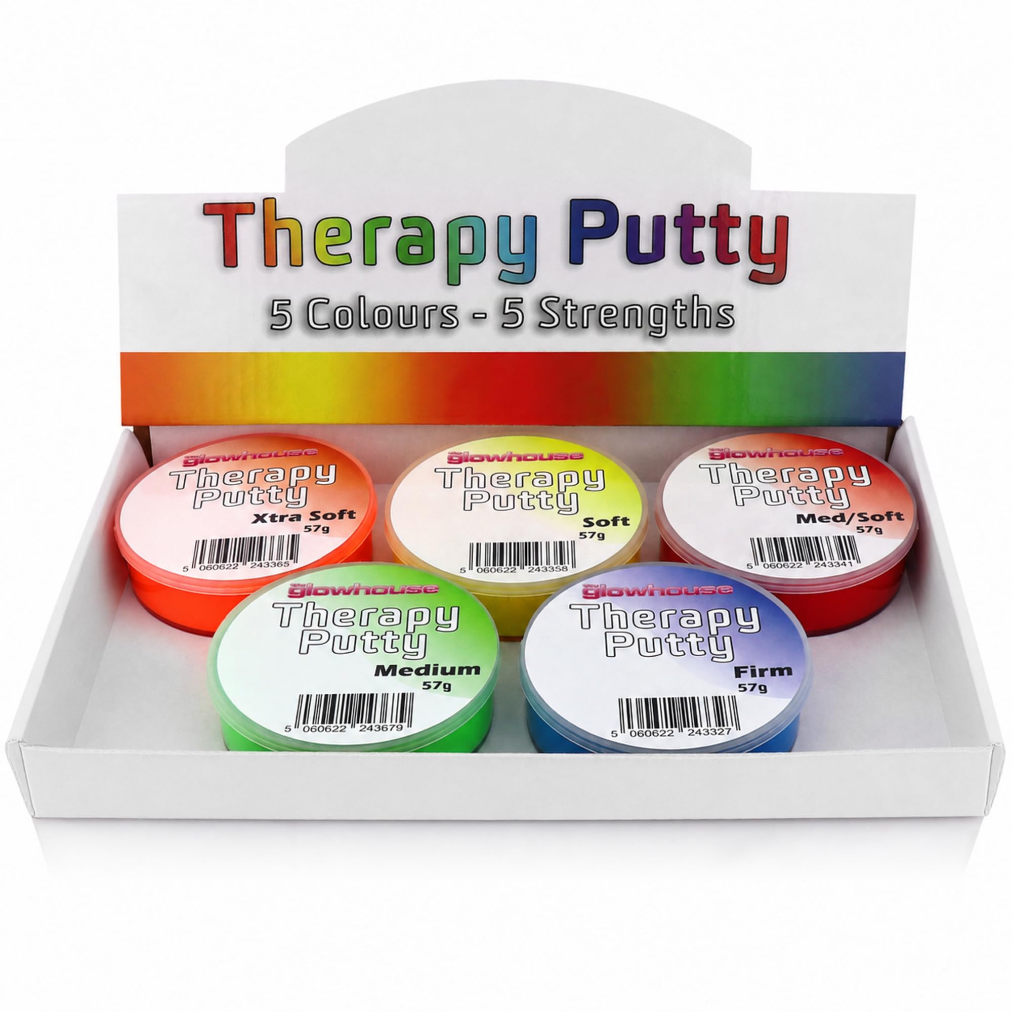 Therapy Putty Set of 5 – Extra Soft to Firm Resistance Putty for Hand Exercise, Stress Relief & Occupational Therapy – Strengthen Grip, Improve Mobility – Non-Toxic, No Odor, Durable Therapy Putty Kit