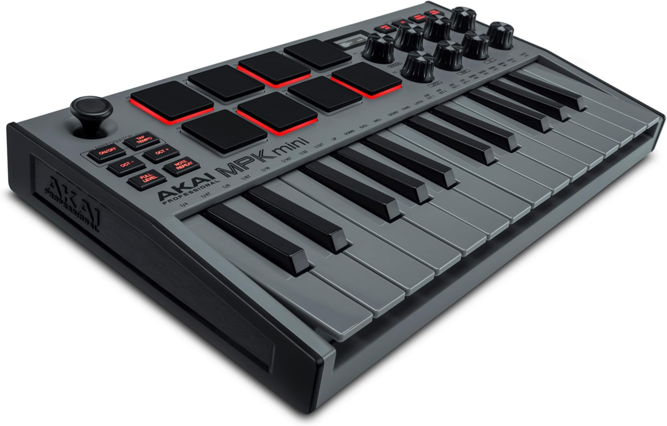 Mpk Mini Mk3 25 Key Usb Midi Keyboard Controller With 8 Backlit Drum Pads, 8 Knobs And Music Production Software Included Grey, Mpkmini3