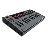 Akai Professional MPK Mini MK3-25 Key USB MIDI Keyboard Controller With 8 Backlit Drum Pads, 8 Knobs, Music Production Software and Native Instruments Sound Package (NKS Integration), Grey