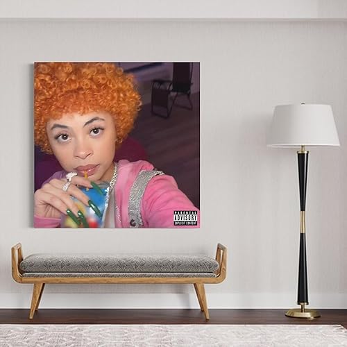Miniatura 6 de WOODBU Póster de Ice Spice in Ha Mood, portada de álbum, lienzo, arte de pared, póster de sala de estar, dormitorio, pintura de 12 x 12 pulgadas