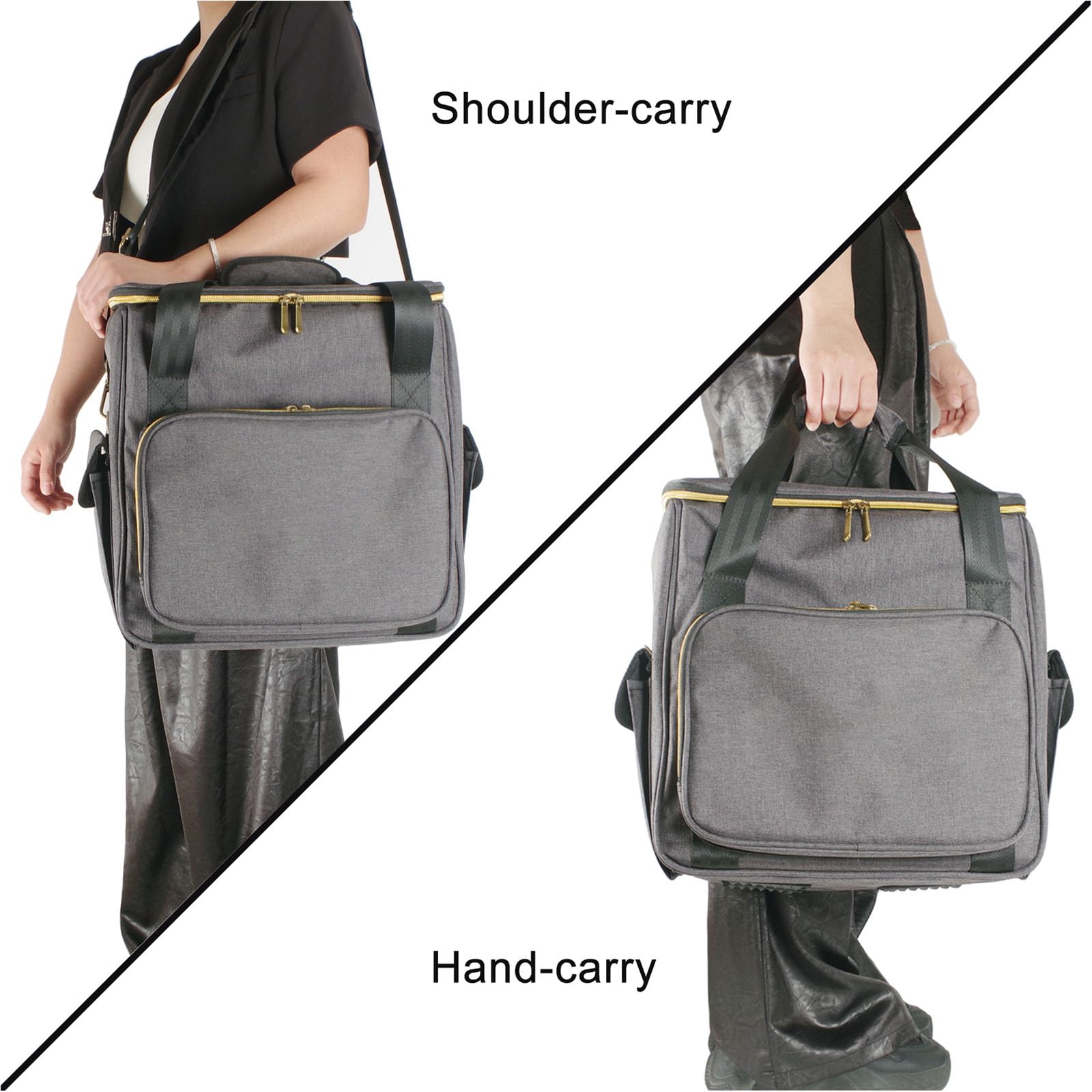 Shurhome Albums Storage Carrying Bag With Dividers Portable Record Album Storage Travel Organizers Bag For Travel Collection