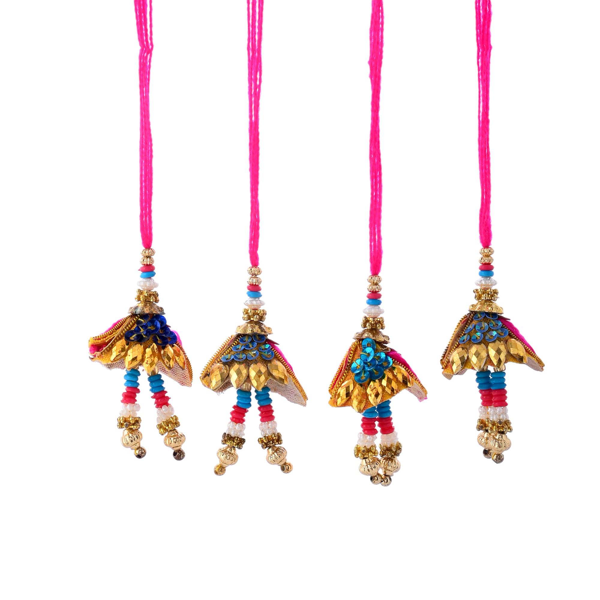 ascension Pearl Designer Lumba Rakhi Chuda rakhi Raksha Bandhan Rakhi for Bhabhi Sister in law with Roli Tilak Pack (Multicolour) Pink Theard Traditional Bhabhi Rakhi (pack of 4) (B0C85Z43N2) Amazon Price History, Amazon Price Tracker
