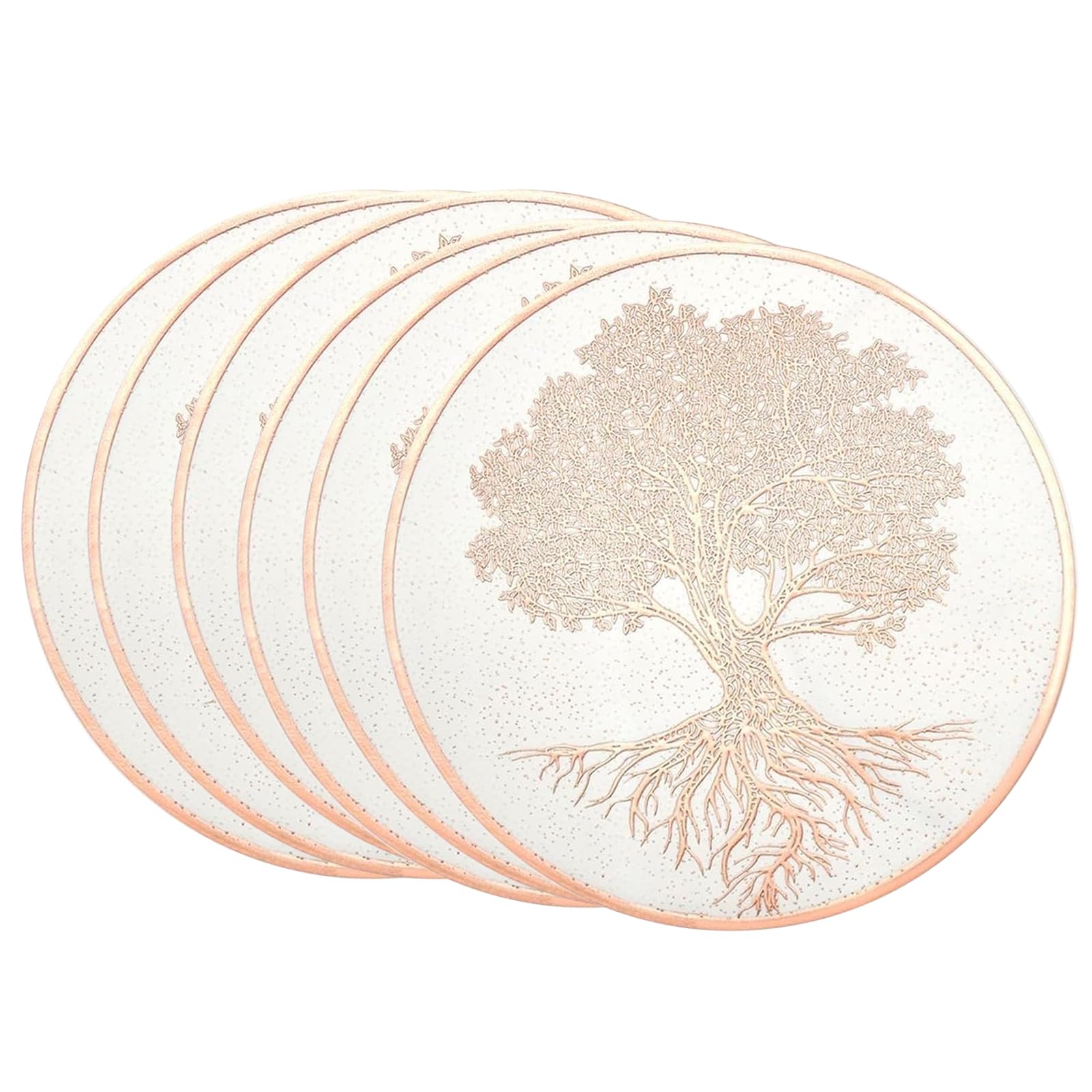TIED RIBBONS PVC Round Table Mat Placemats for Dining Table Kitchen Mats Non-Slip Heat Resistant Wipeable Washable Outdoor Indoor (15 inch x 15 inch), (Pack of 4, Golden) (B0DHP8WY7R) Amazon Price History, Amazon Price Tracker
