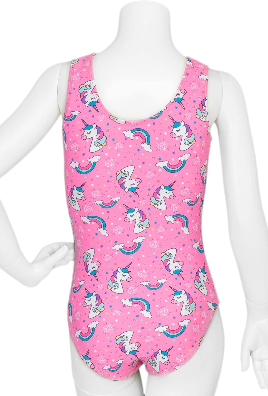 Destira Gymnastics Leotards for Girls, Unicorn Magic, Super Soft with Matching Scrunchie - GIRLS/CHILD Sizes
