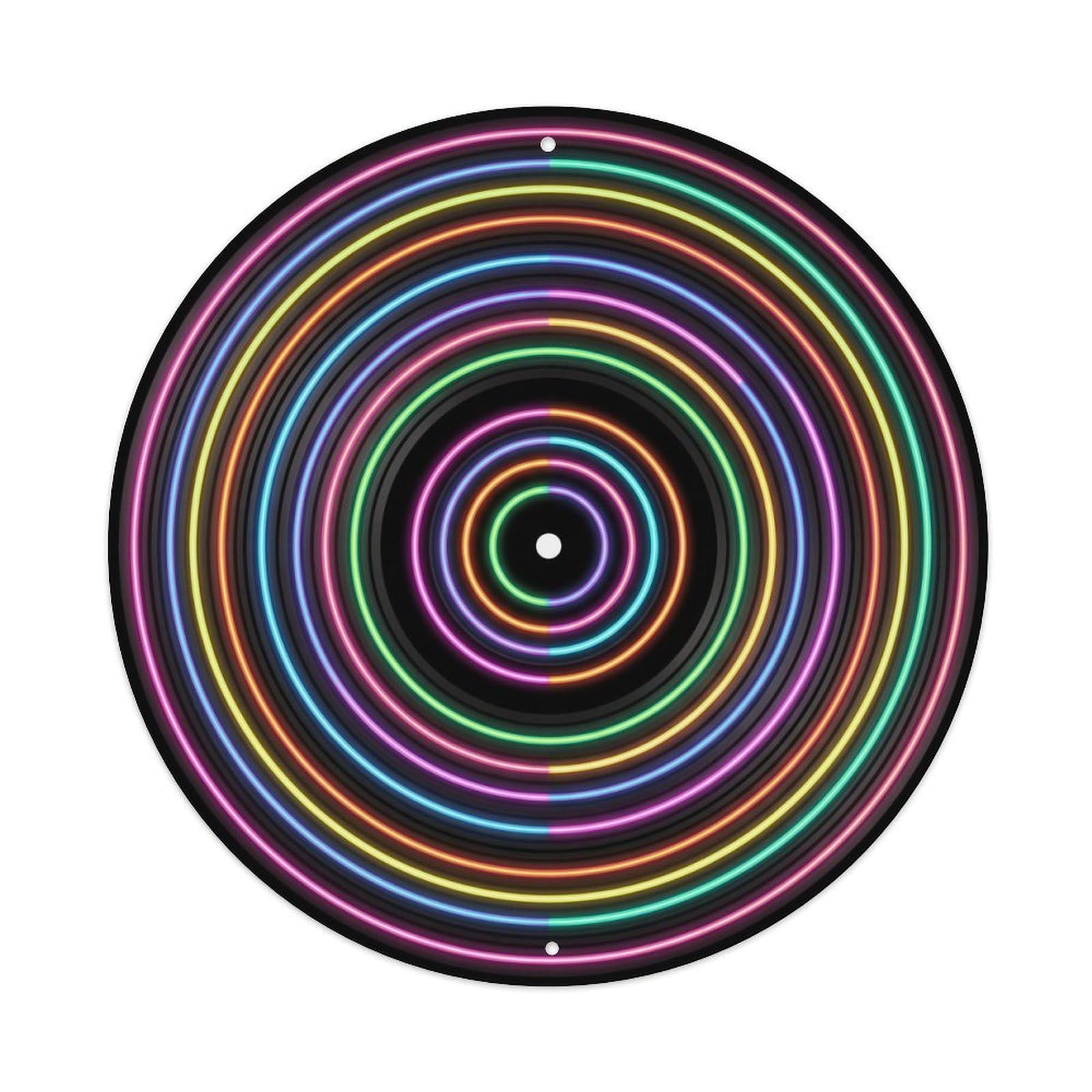 Colorful Music Vinyl Records Circle Bright Rings Metal Tin Sign