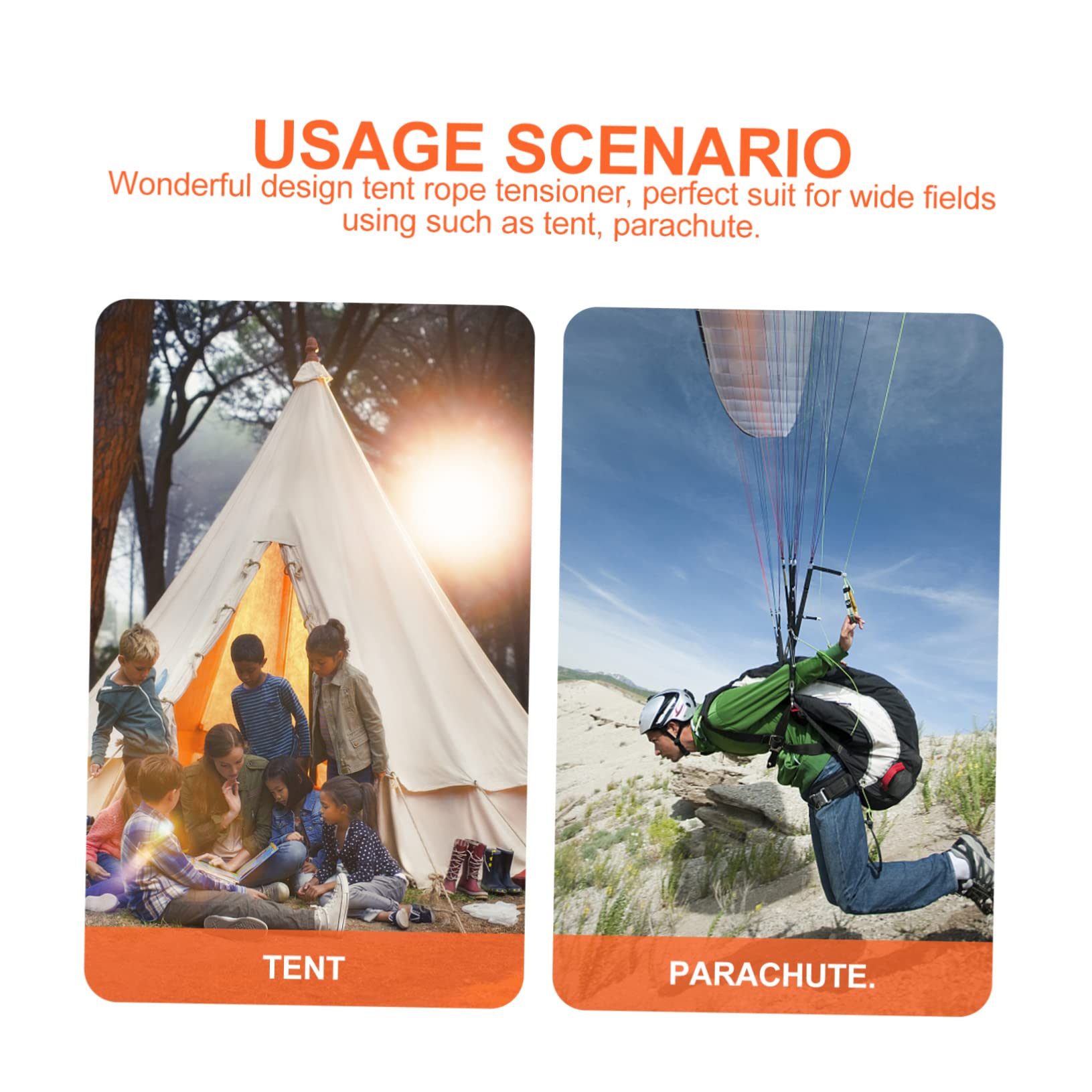 Yardwe 10pcs Shaped Tent Rope Buckles Camping Accessory Wind Tensioners for Tents and Tarps Lightweight Easy to Use for Outdoor Activities