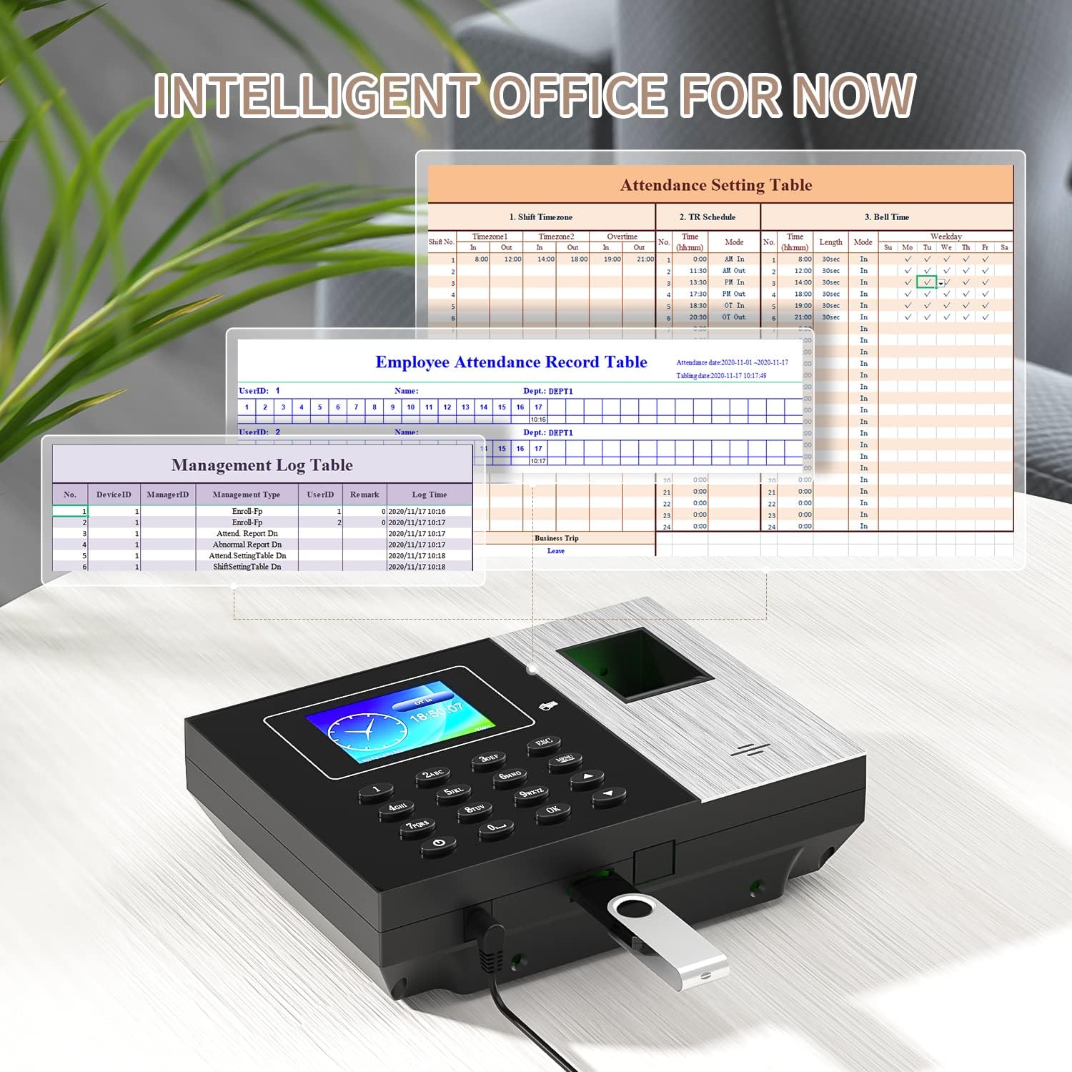 SVANTTO Time Clock for Employees Small Business with Finger Scan, RFID, and PIN Punching in One, Offline Intelligent Time Card Machine, [Set-and-Forget] NO Monthly Fee : Everything Else