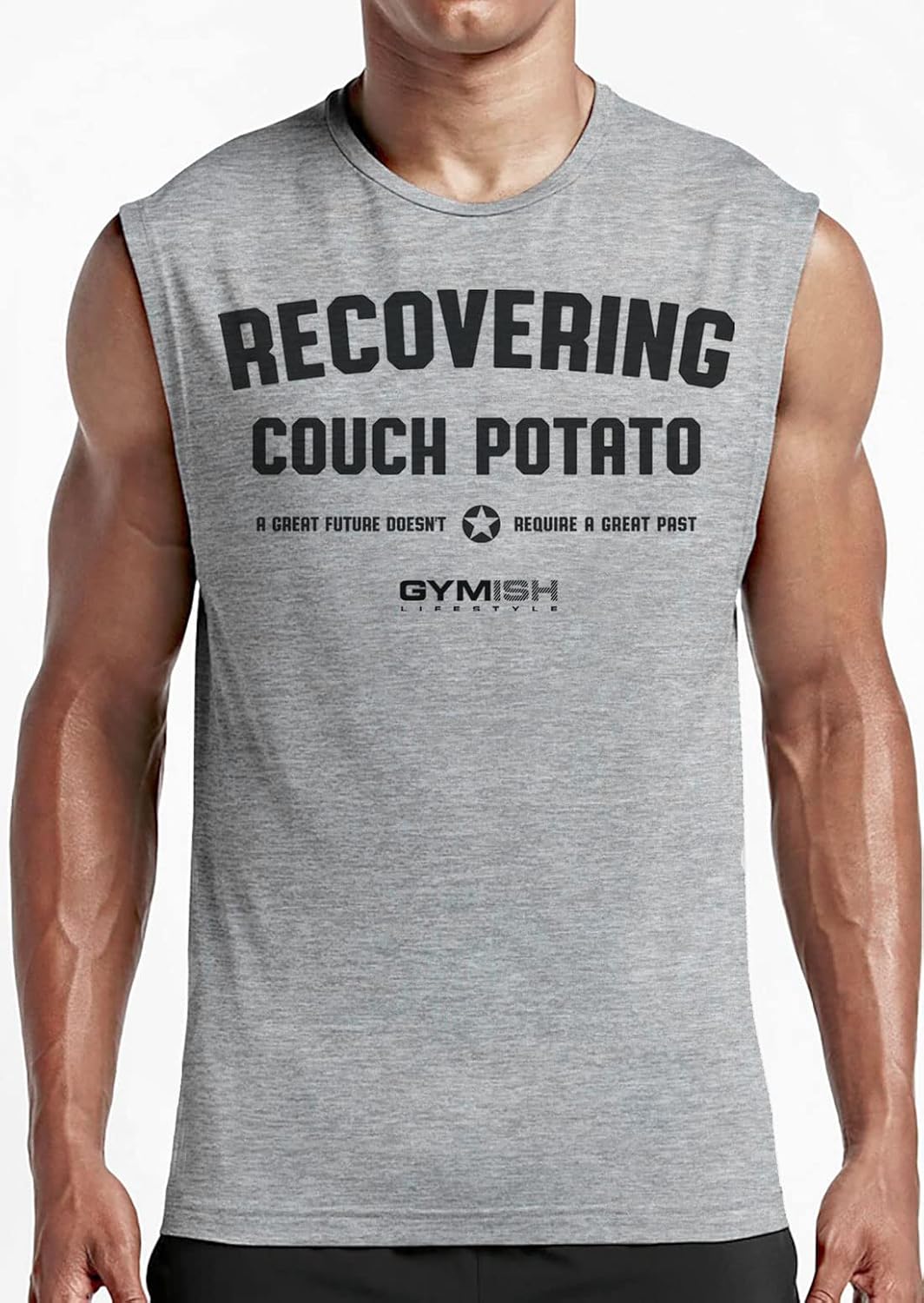 Gymish Lifestyle Recovering Couch Potato Graphic Fitness Tank, Sleeveless Bodybuilding Athletic Tank Top