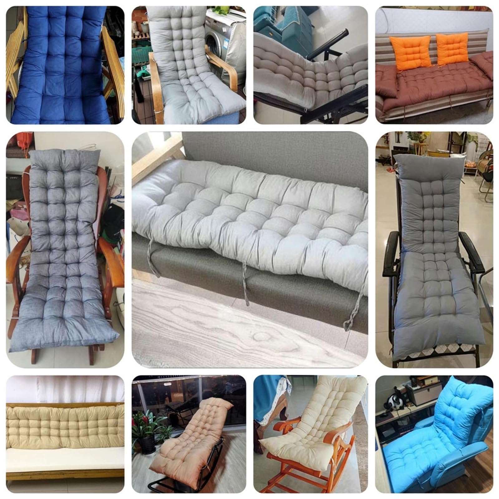 uyeoco Cuscino per Sedia a Sdraio-Chaise Longue e sedie da Giardino Reclinabili-Materasso per Lettino Prendisole-Cuscino Divano per Esterni- per Veranda e Interni (Color : #1, Size : 48 * 170cm)