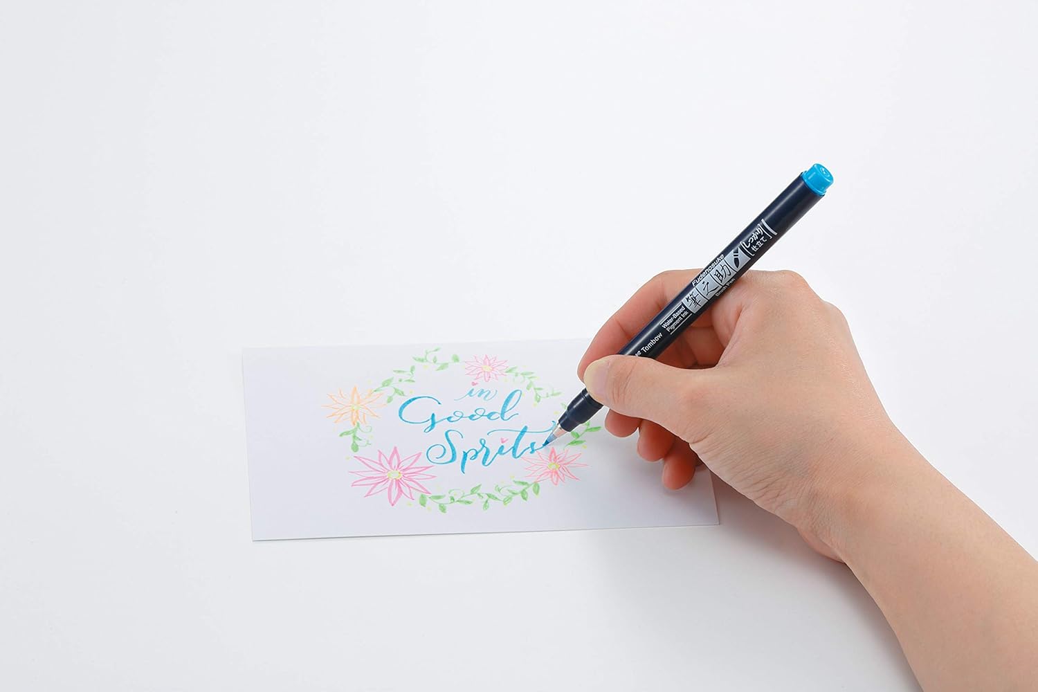 Tombow Fudenosuke Hard Tip Brush Pens (Set of 6) - Neon Colours