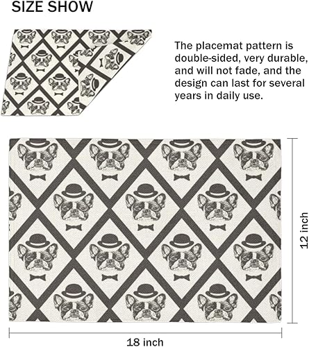 Miniatura 4 de Juego de 4 manteles individuales adorables para decoración de perro, lavables, impermeables, para fiestas, hogar, comedor, decoración de mesa de 18