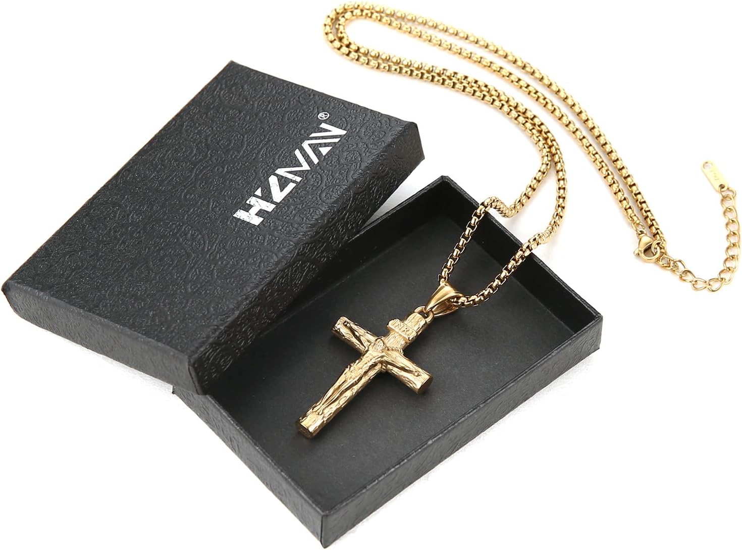 HZMAN Stainless Steel Jesus Crucifix Cross Necklace Religious INRI Cross Pendant for Men Women with 24" Chain Jewelry Gift - Image 6